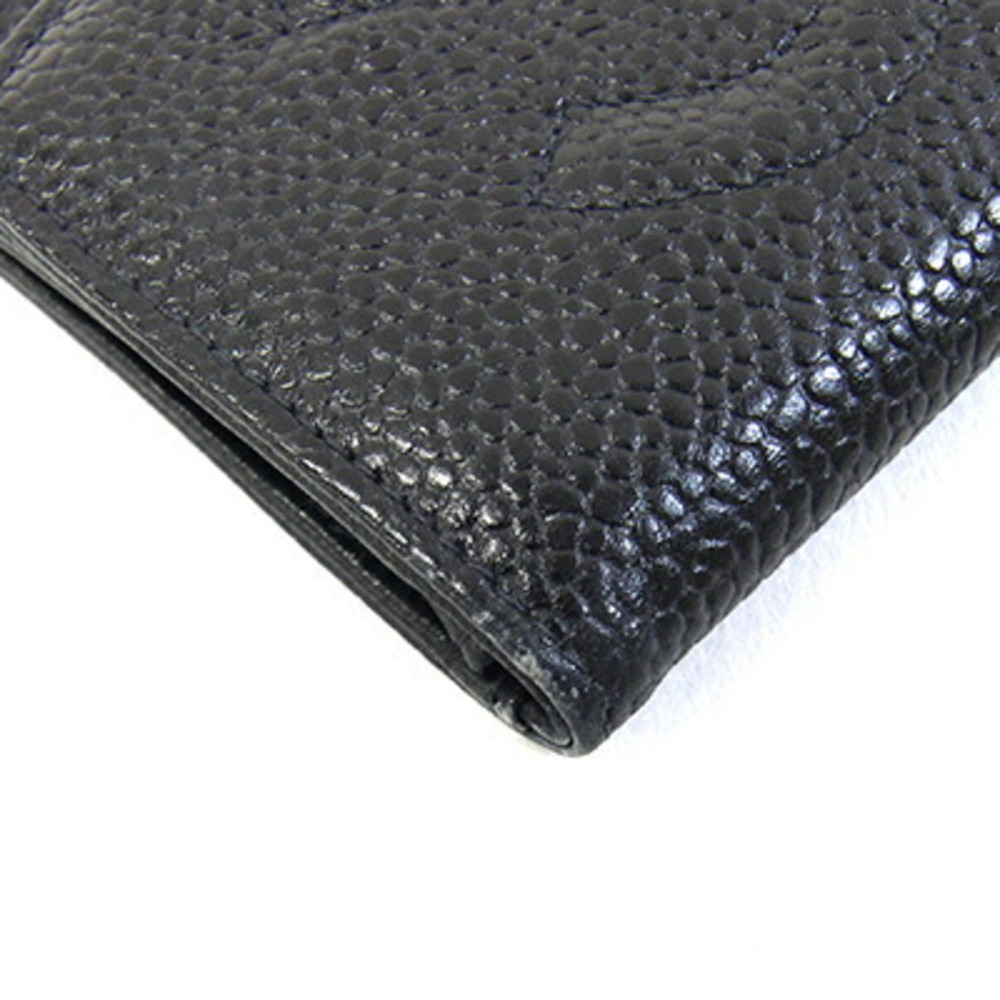 CHANEL Authentic Black Caviar Leather Logo Wallet - Picture 5 of 10